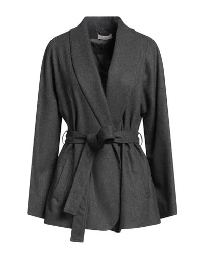 Antonelli Woman Blazer Charcoal Size 12 Wool, Polyester, Viscose, Elastane In Gray