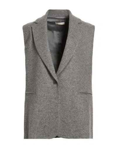 Antonelli Woman Blazer Grey Size 12 Wool, Polyamide, Silk, Elastane In Gray