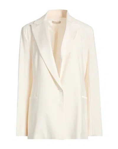 Antonelli Woman Blazer Ivory Size 10 Polyester, Virgin Wool, Elastane In Multi