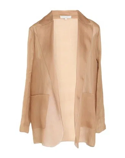 Antonelli Woman Blazer Light Brown Size 10 Silk In Sand