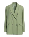 Antonelli Woman Blazer Light Green Size 8 Viscose, Linen In Green