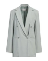 Antonelli Woman Blazer Sage Green Size 10 Polyester, Elastane In Sage Green