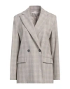 Antonelli Woman Blazer Taupe Size 12 Virgin Wool, Elastane In Grey
