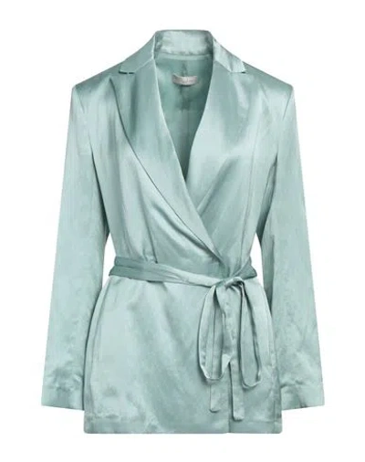 Antonelli Woman Blazer Turquoise Size 6 Viscose, Linen In Blue