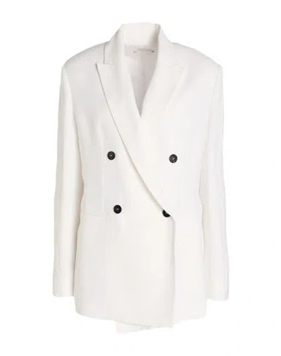 Antonelli Woman Blazer White Size 6 Viscose, Linen In Neutral
