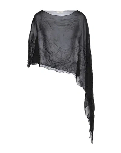 Antonelli Woman Cape Black Size Onesize Silk