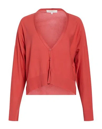 Antonelli Woman Cardigan Coral Size S Cotton In Red