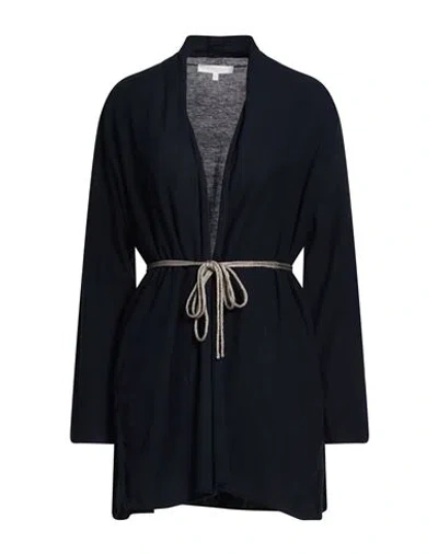 Antonelli Woman Cardigan Midnight Blue Size S Cotton In Black