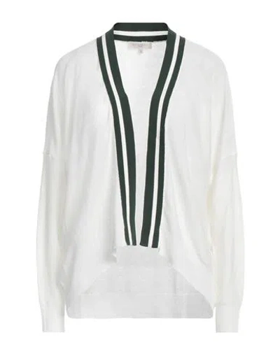 Antonelli Woman Cardigan White Size S Linen, Cotton, Polyamide, Elastane