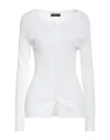 Antonelli Woman Cardigan White Size S Viscose, Polyamide In White