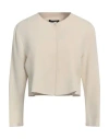 Antonelli Woman Jacket Beige Size 12 Viscose, Acetate, Elastane In Beige