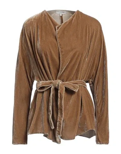 Antonelli Woman Jacket Camel Size 8 Viscose, Silk In Beige