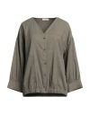 Antonelli Woman Jacket Khaki Size 8 Linen, Cotton, Polyamide, Elastane In Beige
