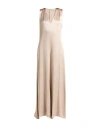 Antonelli Woman Jumpsuit Beige Size 6 Acetate, Silk In Neutral