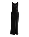 Antonelli Woman Maxi Dress Midnight Blue Size 12 Silk In Black