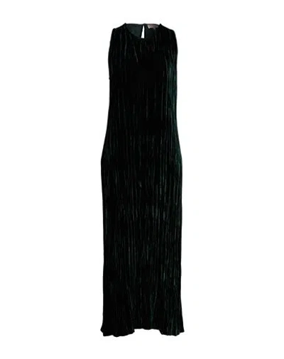 Antonelli Woman Maxi Dress Dark Green Size 6 Viscose, Silk