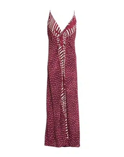 Antonelli Woman Maxi Dress Garnet Size 6 Viscose, Silk In Red