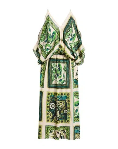 Antonelli Woman Maxi Dress Green Size 6 Viscose, Silk