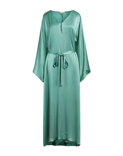 Antonelli Woman Maxi Dress Light Green Size 12 Acetate, Silk