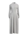 Antonelli Woman Maxi Dress Light Grey Size S Virgin Wool, Silk, Cashmere
