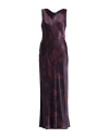 Antonelli Woman Maxi Dress Midnight Blue Size 12 Silk In Blue