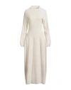 Antonelli Woman Maxi Dress Off White Size S Virgin Wool, Silk, Cashmere In White