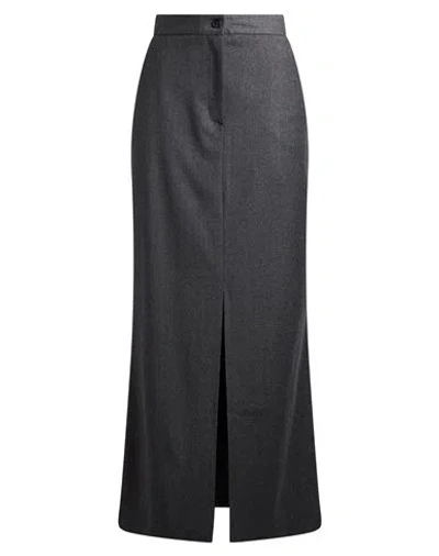Antonelli Woman Maxi Skirt Grey Size 4 Virgin Wool, Viscose, Polyester, Elastane