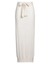 Antonelli Woman Maxi Skirt Beige Size M Wool, Silk, Cashmere In White