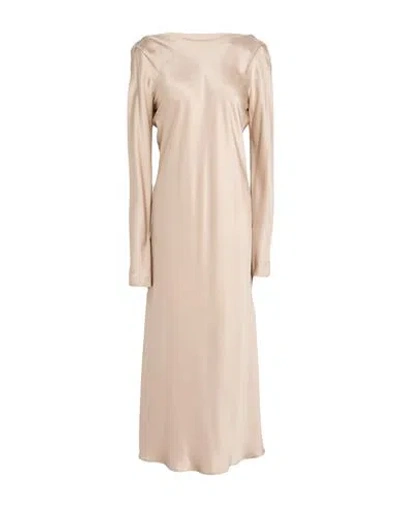 Antonelli Woman Midi Dress Beige Size 6 Acetate, Silk