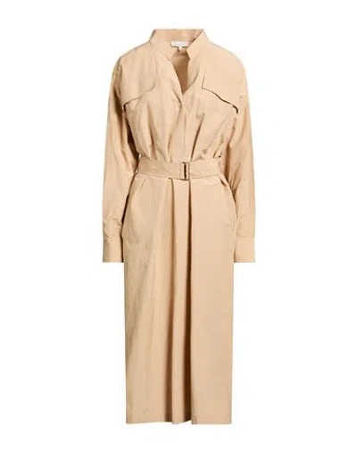 Antonelli Woman Midi Dress Beige Size 8 Cotton, Polyester In Gold
