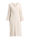 Antonelli Woman Midi Dress Beige Size 8 Virgin Wool, Viscose In White