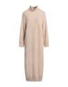 Antonelli Woman Midi Dress Beige Size M Virgin Wool, Silk, Cashmere