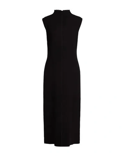 Antonelli Woman Midi Dress Black Size 16 Virgin Wool, Viscose