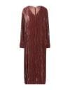 Antonelli Woman Midi Dress Brown Size 6 Viscose, Silk In Brown