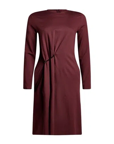 Antonelli Woman Midi Dress Burgundy Size 6 Viscose, Virgin Wool, Elastane In Red
