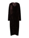 Antonelli Woman Midi Dress Chocolate Brown Size 12 Viscose, Silk