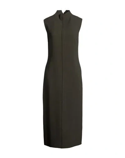 Antonelli Woman Midi Dress Dark Green Size 12 Virgin Wool, Viscose In Black