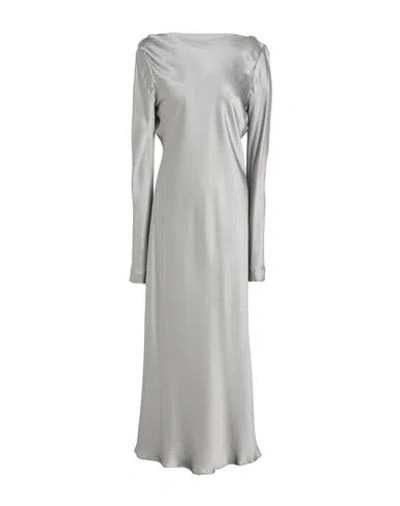 Antonelli Woman Midi Dress Grey Size 8 Acetate, Silk