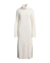 Antonelli Woman Midi Dress Ivory Size S Wool, Silk, Cashmere In White