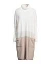 Antonelli Woman Midi Dress Ivory Size S Wool, Silk, Cashmere In White