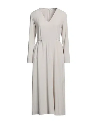 Antonelli Woman Midi Dress Light Grey Size 6 Viscose, Virgin Wool, Elastane