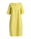 Antonelli Woman Midi Dress Lime Green Size 12 Cotton, Elastane In Green