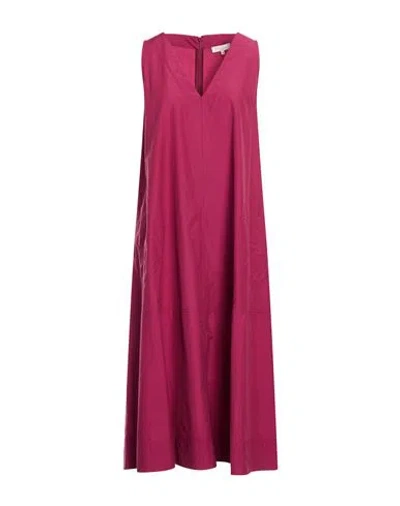 Antonelli Woman Midi Dress Mauve Size 12 Cotton, Polyester In Red
