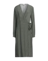 Antonelli Woman Midi Dress Military Green Size 6 Viscose, Silk In Green