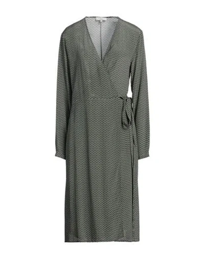 Antonelli Woman Midi Dress Military Green Size 6 Viscose, Silk