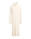 Antonelli Woman Midi Dress Light Grey Size S Wool, Silk, Cashmere In Off White