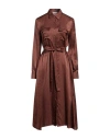 Antonelli Woman Midi Dress Rust Size 12 Silk In Red