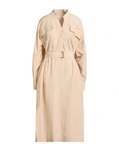Antonelli Woman Midi Dress Sand Size 8 Cotton, Polyester In Neutral