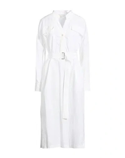 Antonelli Woman Midi Dress White Size 6 Cotton, Polyester