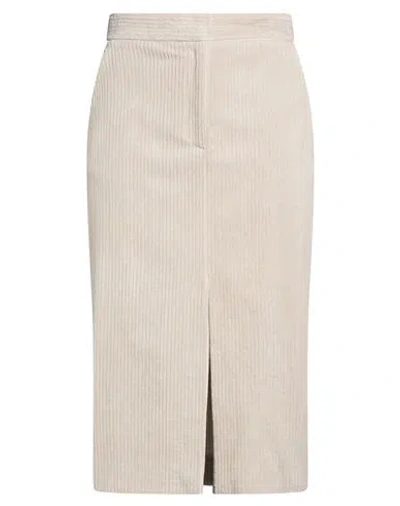 Antonelli Woman Midi Skirt Beige Size 4 Cotton, Elastane